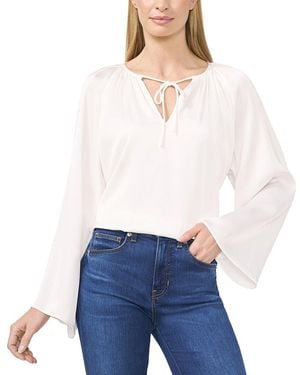 Cece Raglan V Neck Top - White