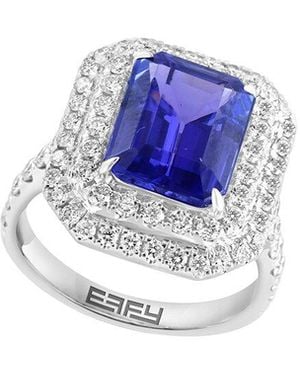 Effy Fine Jewelry 14K 6.48 Ct. Tw. Diamond & Tanzanite Ring - Blue