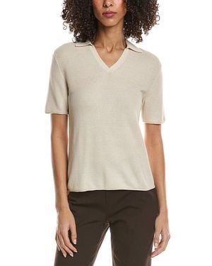 Theory Open Collar Top - Natural