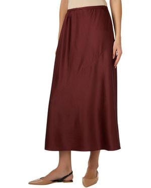 Eileen Fisher Silk-Blend Midi Skirt - Red