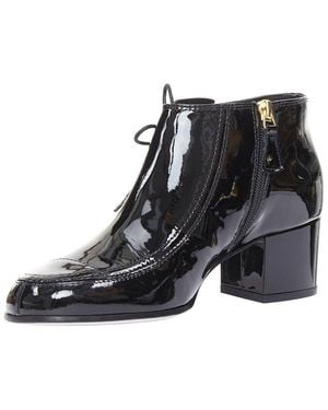 CHANEL Patent Leather Cc Ankle Bootie (Authentic Pre-Loved) - Black
