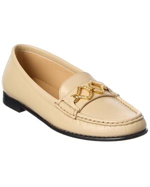 Sergio Rossi Sea Scale Leather Loafer - Natural