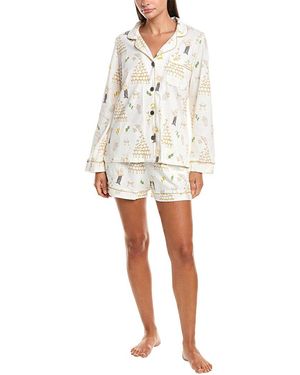 Bedhead Pyjamas 2Pc Pyjama Short Set - White
