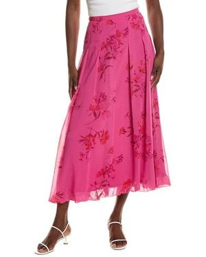 Vince Camuto Pleated Bubble Midi Skirt - Pink