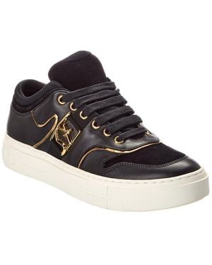 Ferragamo Beck Suede & Leather Sneaker - Black