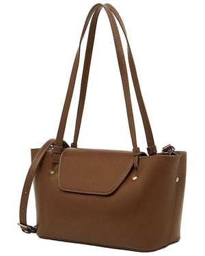 Adele Berto Leather Tote - Brown
