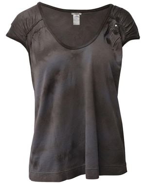 Chloé Tie-Dye T-Shirt With Flower Embellishment, Size Int, (Authentic Pre- Loved) - Gray