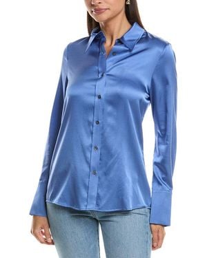 Ramy Brook Victoria Silk-Blend Blouse - Blue