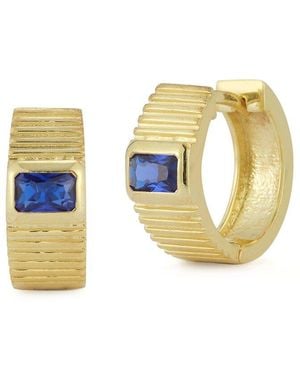 Chloe and Madison 14K Over Cz Huggie Earrings - Blue
