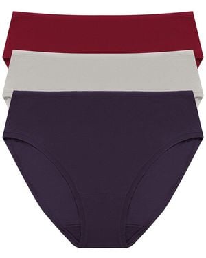 Natori 3Pk Bliss Bare Hipster - Purple