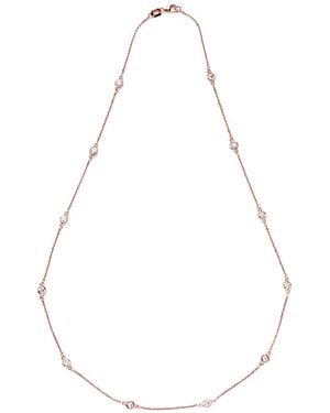 Suzy Levian 14k Rose Gold 1.30 Ct. Tw. Diamond Station Necklace - White