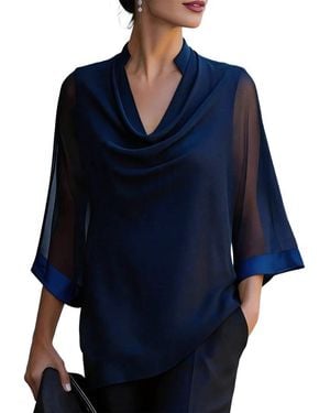 Tedora Long Sleeve Top - Blue
