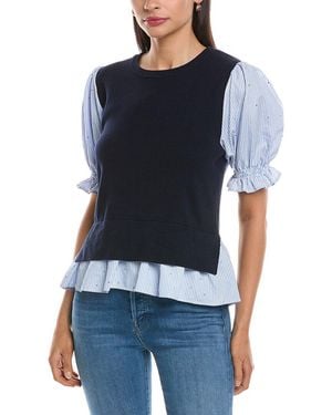 Nanette Lepore Twoffer Top - Blue