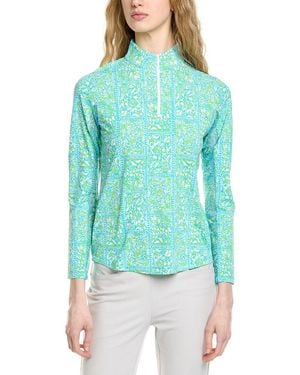 IBKUL Long Sleeve Mock Neck Top - Blue