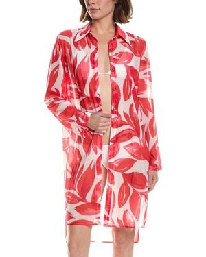 Carmen Marc Valvo Convertible Shirt - Red