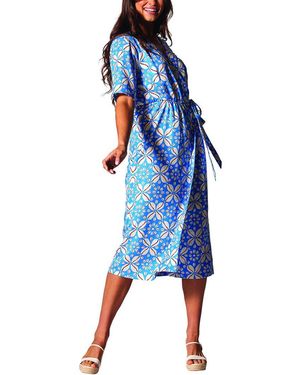 Tori Richard Maika Wrap Dress - Blue
