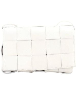Bottega Veneta Maxi Intrecciato Leather Brick Cassette Shoulder Bag Mini (Authentic Pre-Loved) - Natural