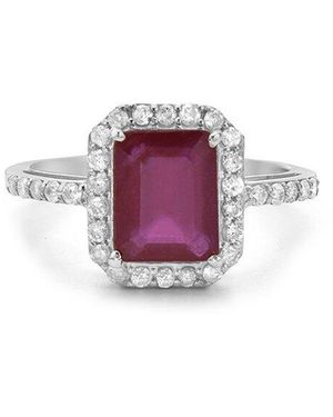 Forever Creations USA Inc. Forever Creations 14K 3.10 Ct. Tw. Diamond & Ruby Halo Ring - Pink