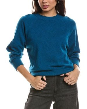 Forte Rib Trim 100% Cashmere Sweatshirt - Blue