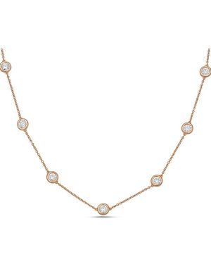 Diana M. Jewels Diana M. 14K Rose 5.00 Ct. Tw. Lab-Grown Diamond By The Yard Necklace - Natural