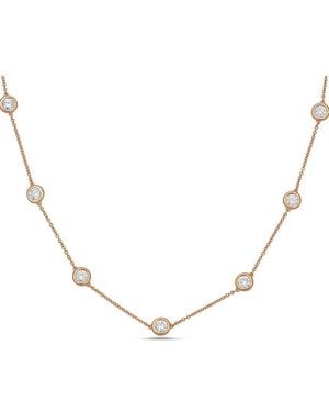 Diana M. Jewels Diana M. 14K Rose 5.00 Ct. Tw. Lab-Grown Diamond Necklace - Natural