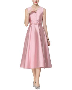 lush midi dress Lush Escape Hot Pink Applique V Neck Midi Dress Large