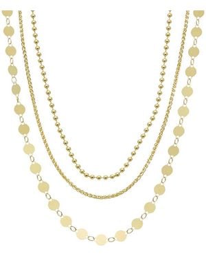 Italian Gold Over Silver 18K Plated Multi Strand Necklace - Metallic