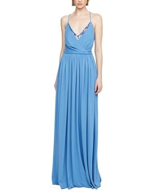 Halston Jeanne Matte Jersey Gown - Blue