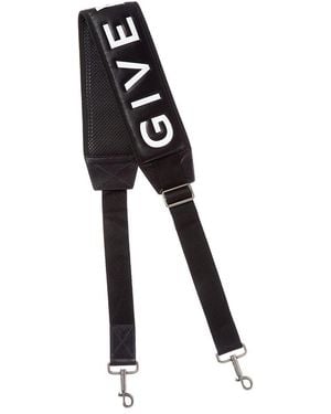 Givenchy Logo Padded Leather Shoulder Strap - Black