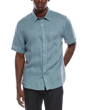 Vince Classic Fit Linen Shirt - Blue