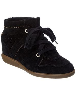 Isabel Marant Bobby Suede Wedge Trainer - Black