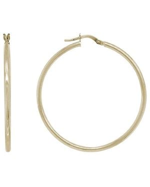 Italian Gold 14K Hoops - White