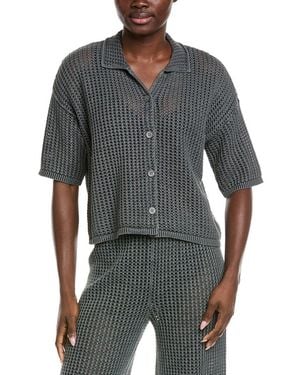 Barefoot Dreams Sunbleached Open Knit Shirt - Gray