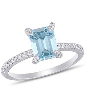Rina Limor 14k 1.45 Ct. Tw. Diamond & Aquamarine Ring - Blue