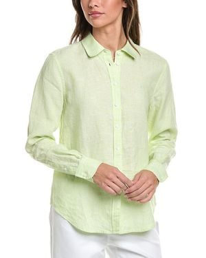 Brooks Brothers Cross Dye Linen Blouse - Green