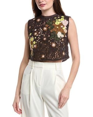 Valentino Wool & Silk-Blend Top - Brown