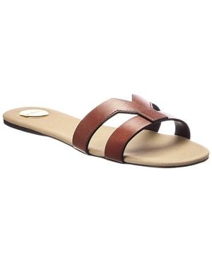 Saint Laurent Mabrouka Leather Sandal - Brown