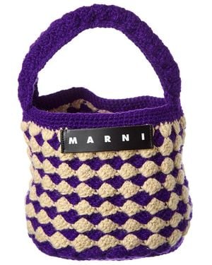 Marni Crochet Bucket Bag - Blue