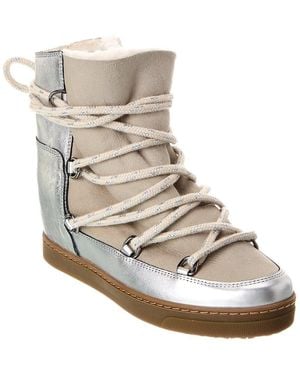 Isabel Marant Nowles Leather Snow Boot - Natural