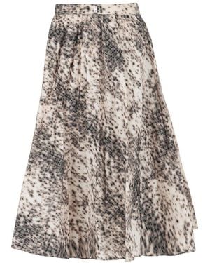 Givenchy Printed Pleated Midi Skirt - Brown