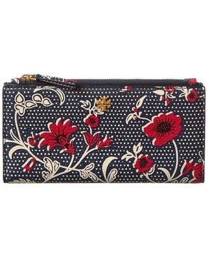 Tory Burch Tory Burch Blake Printed Slim Leather Wallet - Red