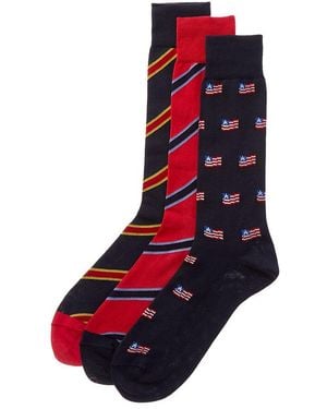 J.McLaughlin Set Of 3 Sock Box Set - Red
