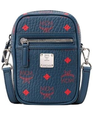 MCM Visetos Coated Canvas Crossbody - Blue
