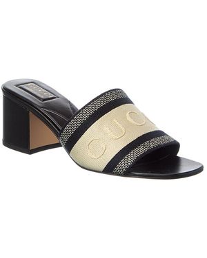 Gucci Web Canvas Mule - Black
