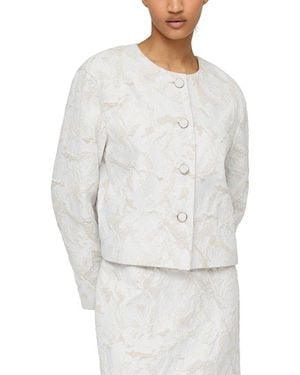 Lafayette 148 New York Silk-Blend Drop-Shoulder Jacket - White