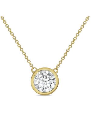 Diana M. Jewels Diana M. 14K 12.00 Ct. Tw. Lab-Grown Diamond Pendant Necklace - Metallic