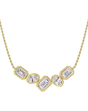 Lab Grown Diamonds 18K Vermeil 3.20 Ct. Tw. Lab-Grown Diamond Pendant Necklace - Metallic
