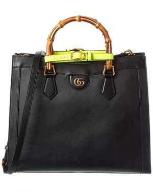 Gucci Diana Leather Tote - Black