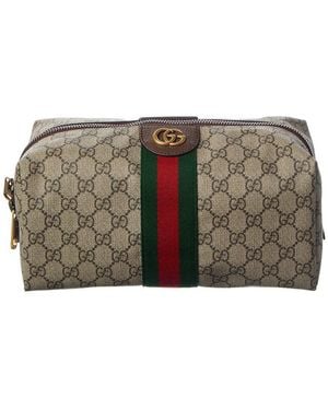 Gucci Ophidia Gg Supreme Canvas & Leather Toiletry Case - Gray