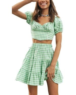 ENJOY PETRA 2Pc Top & Skirt Set - Green